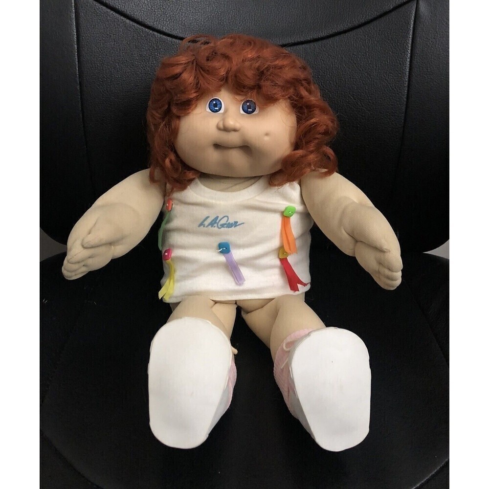 1985 Cabbage Patch Kids CPK Red Cornsilk Hair Blue Eyes One Dimple HM 8 LA Gear